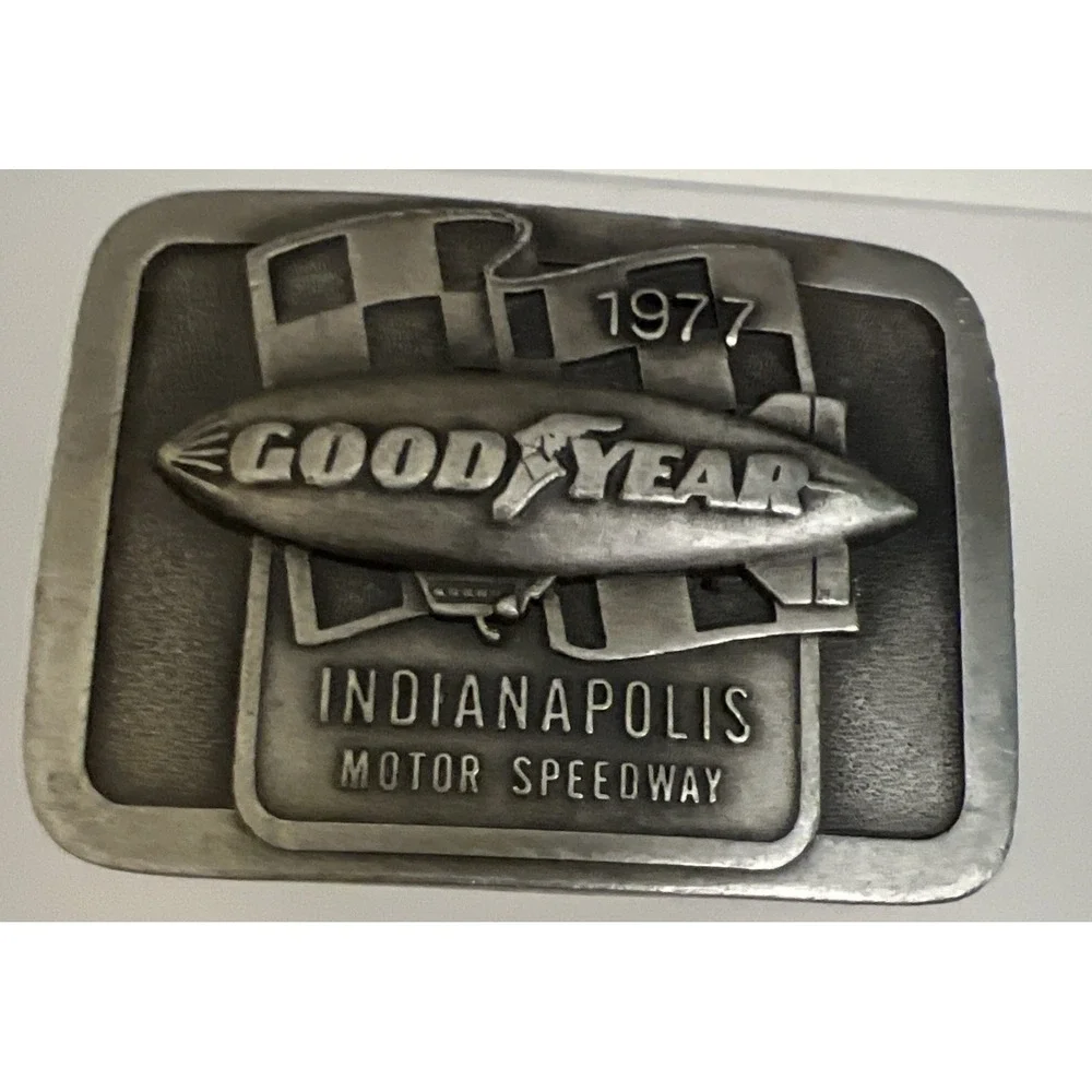 Vtg 1977 Goodyear Blimp Indianapolis Motor Speedway Pewter‎ Belt Buckle 136/500